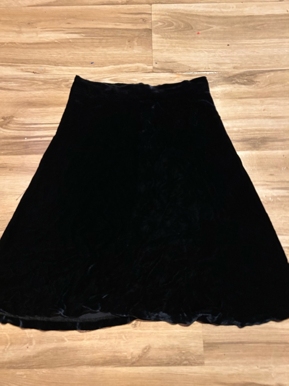 Classic Dark Blue Velvet A-Line Skirt